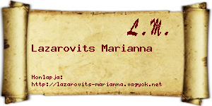 Lazarovits Marianna névjegykártya
